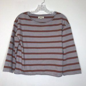 Madewell Womens Sweatshirt Top size XS Gray Cropped FLAW-spot on front, piling